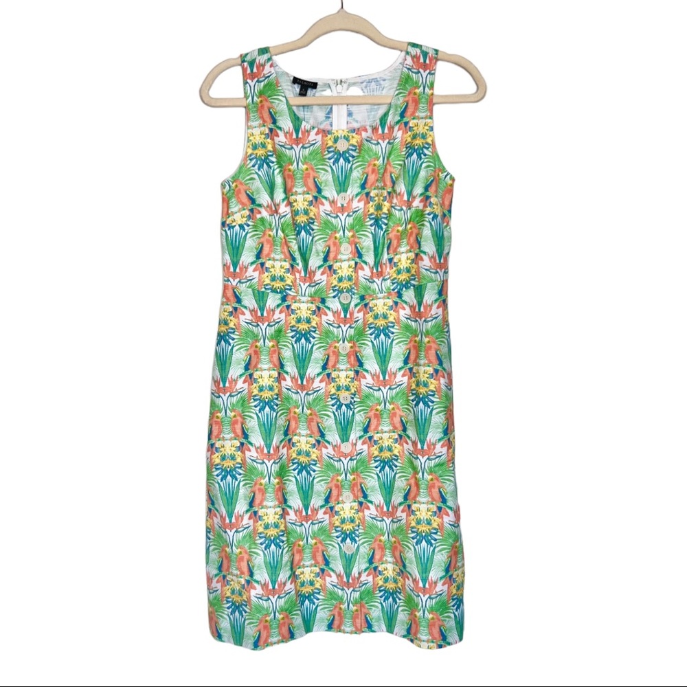 NWOT TALBOTS Tropical Print Shift Dress. Size 2 - Picture 2 of 9